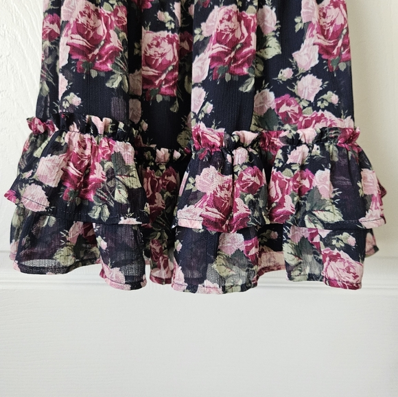 Janie and Jack Girl's Navy Blue Floral Tank Top Dress Size 3 - Picture 6 of 8